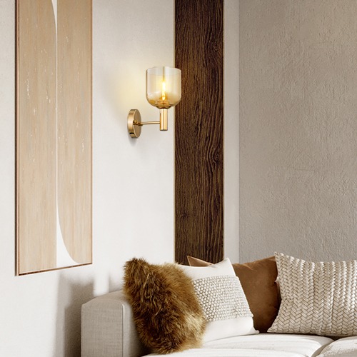 심플한 디자인의 티에르 1등 실내 거실 아파트 주택 유리 매장 포인트 원통 벽등 조명 골드 블랙
