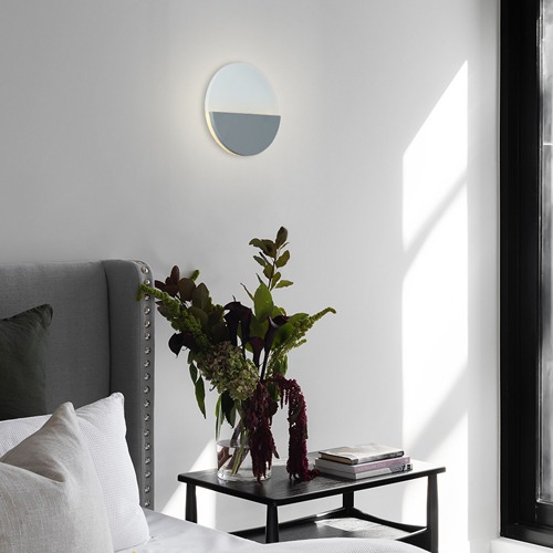 리어즈 LED 8W 거실 아파트 주택 침실 원형 간접 비상 모던 벽등 조명 블랙 화이트 그레이 골드