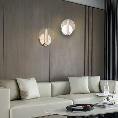 심플한 원형 디자인 루미 LED 6W 거실 아파트 사무실 벽부 모던한 벽등 조명 화이트 골드 주백색