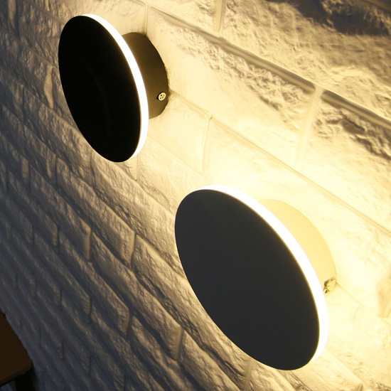 모던한 원형 디자인 예티 LED 5W 간접 실내 거실 아파트 주택 매장 인테리어 벽등 조명 블랙 화이트