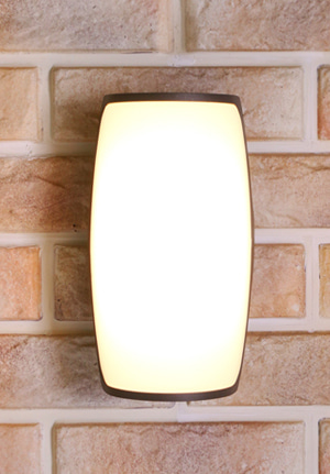 둥근 라인의 직사각형 디자인의 우바 LED 12W 실외 방수 외부 벽등 [그레이]