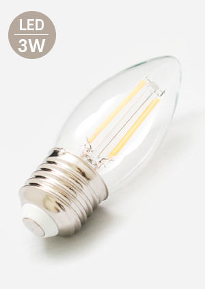 E26 LED 3W 촛대전구 램프 필라멘트 인테리어 까페 매장 에디슨 캔들 샹들리에 조명 주광색 전구색