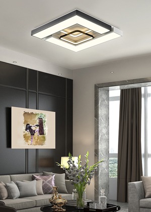 멋스러운 디자인 테미스 LED 200W 거실등 천정등 아파트 주택 오피스텔 직사각 조명 블랙 화이트