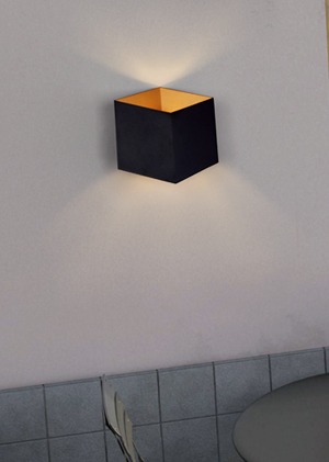 심플한 사각 디자인 야니스 LED 10W 실외 방수 외부 외벽 벽부 간접 반사 전등 조경 벽등 조명 블랙