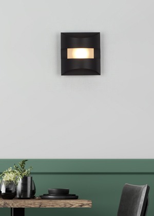 모던한 사각형 디자인 조엘 LED 5W 거실 아파트 주택 매장 까페 실내 사무실 벽부 벽등 조명 블랙