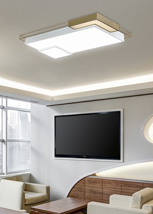 감각적인 직사각 디자인 피에트 LED 100W 거실등 아파트 천장 오피스텔 아크릴 주택 조명 블랙 골드