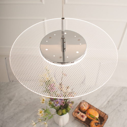 슬림한 원형 아크릴 디자인의 에버딘 LED 20W 식탁등 테이블 인테리어 카페 전등 주방 펜던트 조명