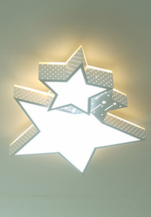 불빛 색상변환이 가능한 별 모양의 스타 LED 50W 투톤 안방 키즈방등 아이방 방등 [취침]