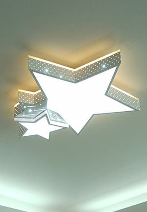 별 디자인의 스타 LED 50W 투톤 키즈 아이방 방등 간접 조명