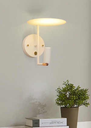 원반 무드 디자인 쿠티오 LED 5W 거실 아파트 주택 매장 간접 벽등 조명 그레이 화이트 골드 주백색